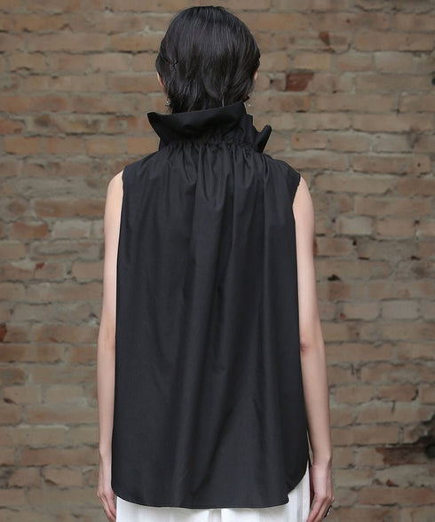 Gather Stand Collar Blouse